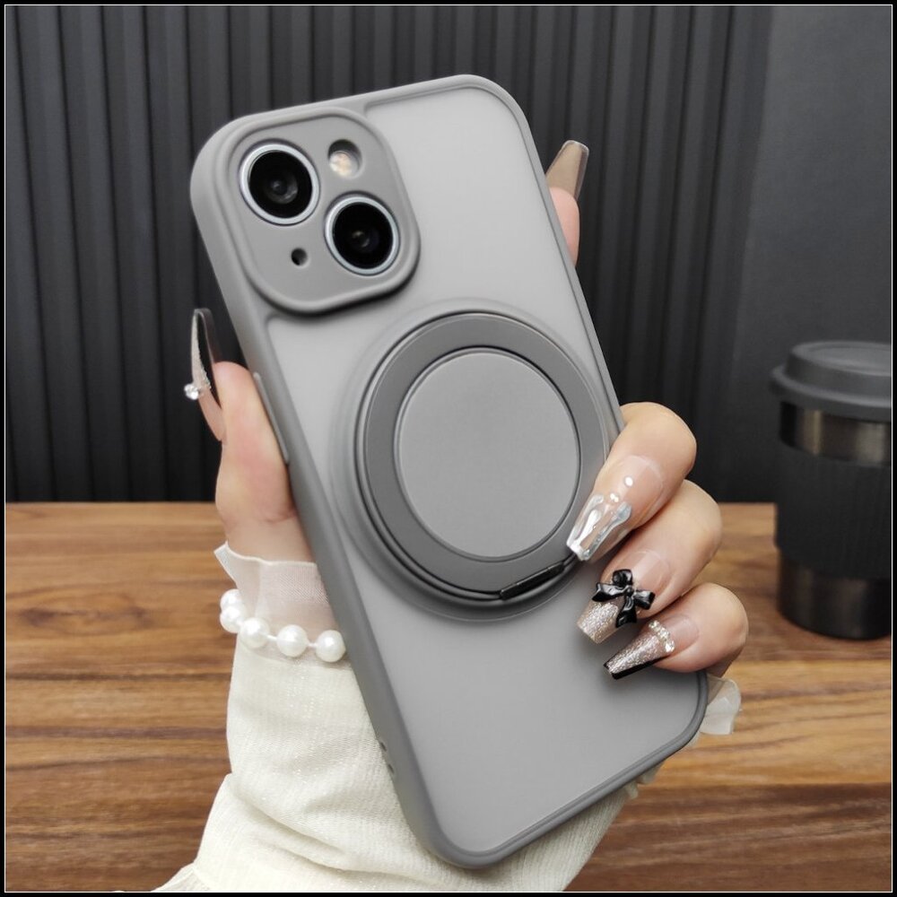 Matte Gray MagSafe Ring Stand Case